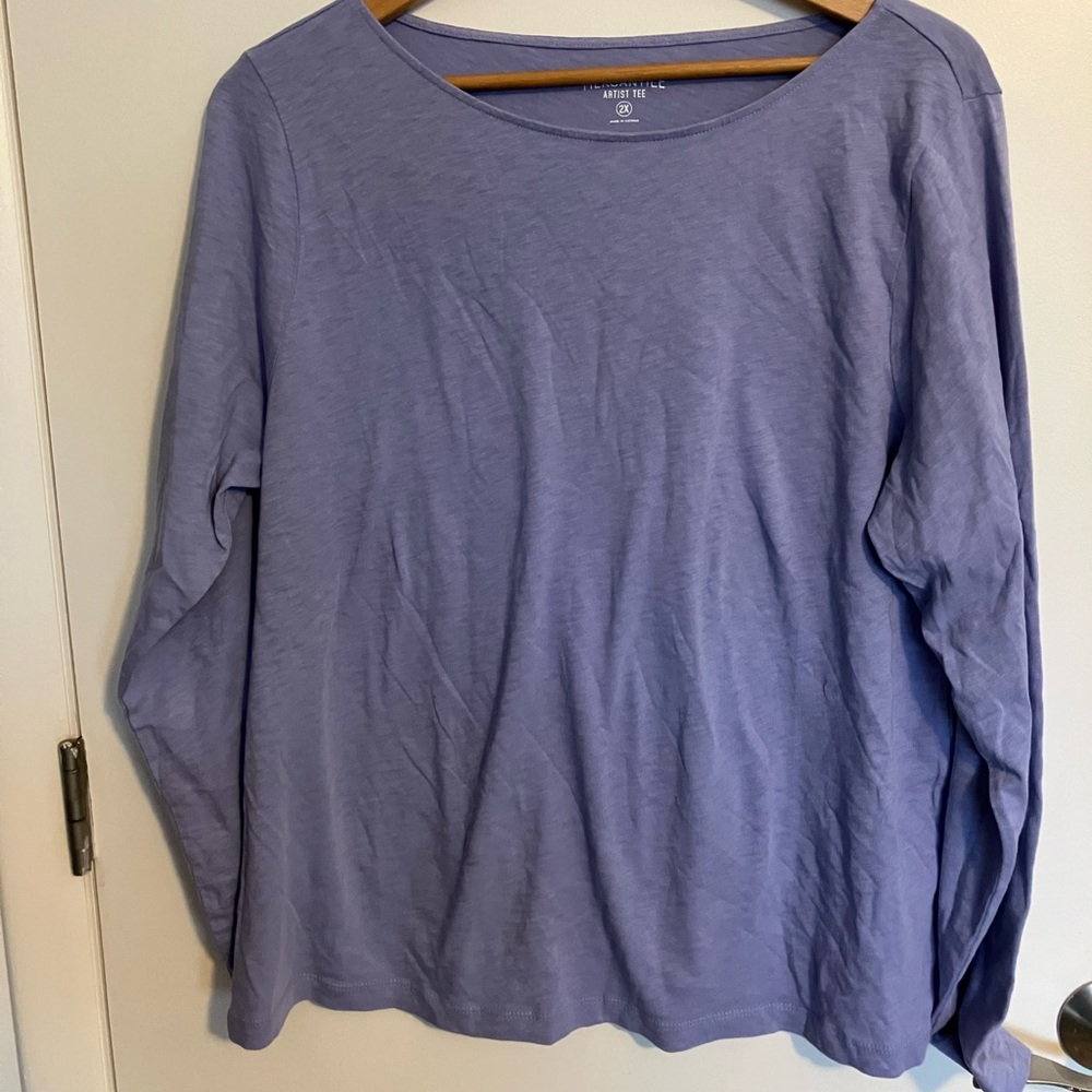 J crew outlet long sleeved lilac tee. Not worn but no tags.